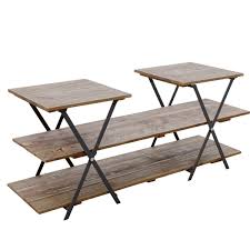 Kingsley X Multi Level Table Display Kit Retail Furniture Distressed Wood Table Wooden Tables