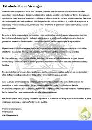 Pero ni en dicha ley ni. Nicaraguasinheridas On Twitter Urgente Estado De Sitio En Nicaragua Comunicado Oficial Del Consejo Nacional En Defensa De Nuestra Tierra Lago Y Soberania Difundir Https T Co Tapgne5ayy