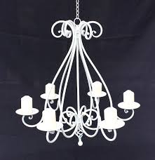 Kronleuchter 95297 Weiß Kerzenhalter H 60cm Kerzenständer Hängeleuchter Metall