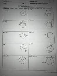 Find the value of x. Solved Name Unit 10 Circles Date Bell Homework 6 Arc Chegg Com