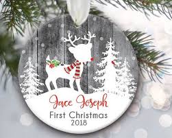 Baby's first christmas ornament pink holly bearies teddy bear tall kurt s adler. Babys First Christmas Ornament Deer Ornament Baby Boy Etsy Personalized Christmas Ornaments Baby First Christmas Ornament First Christmas Ornament