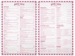 Grand Jete Pink Taco Menu Design For Pink Taco Restaurant Pink Taco Taco Restaurant Menu Design