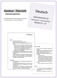 Literaturepochen Uberblick In 2020 Literatur Unterrichtsmaterial Lernen