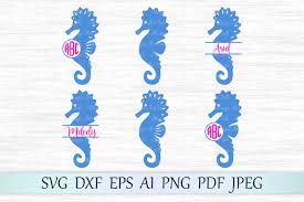 Seahorse Sea Horse Monogram Svg Dxf Eps Ai Png Pdf Jpeg Scalable Vector Graphics Design 3d Svg File Free Cameo