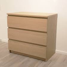 Ikea Malm 3 Drawer Chest 80x48x78cm White Stained Oak Ikea Malm Malm Malm Dressing Table
