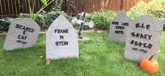 Spooky diy halloween chalkboard tombstones made in a day. Easy Diy Halloween Tombstones Maplewood Road