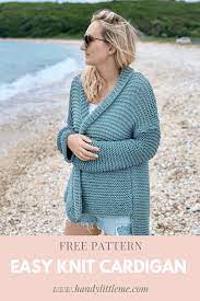 It's knitted in pieces from the bottom up and then seamed together. Cotton Comfort Easy Knit Cardigan Pattern Handy Little Me