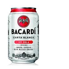Bacardí, its trade dress and the bat device are trademarks of bacardi & company limited Bacardi Carta Blanca Cola 0 33 Ltr
