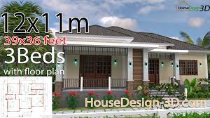If you wish, you can select 3d> toggle textures from the menu to turn off the display of textures. House Design 3d 12x11 Meter 39x36 Feet 3 Bedrooms Hip Roof House Design 3d
