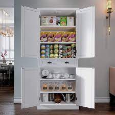 Hlr 72 Inches Kitchen Pantry Storage Cabinet Cabinets With Drawer And Adjustable Shelves For Bathroom Livingroom Dining Room