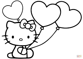 Funny free hello kitty coloring page to print and color. Hello Kitty With Heart Balloons Coloring Page Free Printable Coloring Pages Hello Kitty Coloring Hello Kitty Colouring Pages Kitty Coloring
