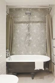 Attractive Shower Curtain Solutions For Clawfoot Tub Interesting Tile Pattern With Free Standing Clawfoot Tub Shower Modern Small Bathrooms Free Standing Tub