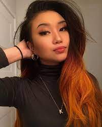 Sunset Orange Edgy Hair Orange Ombre Hair Orange Brown Hair