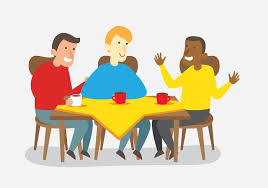 Amigos conversando depois do jantar - Download Vetores Gratis ...