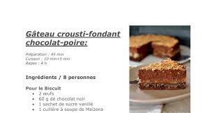 Gateau Croust2 Pdf Gateau Fondant Chocolat Poire Patisserie