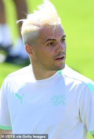 Granit xhaka first interview as an arsenal player. Euro 2020 Switzerland Captain Granit Xhaka Shows Off New Blonde Hair To Stunned Wife Leonita Mobsports
