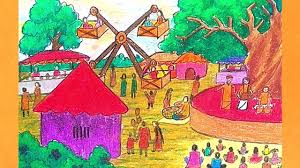 How to draw scenery of village market | toma's drawing. How To Draw Boishakhi Mela Scenery Drawing Village Fair Drawing Scenery Landscape Coloring Art Artist Howto Painting Drawing Scenery Drawings Art