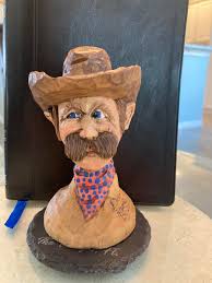 Carving a cowboy character