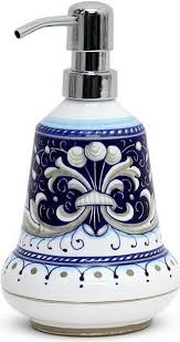 Online shopping a variety of best ceramics soap dispenser at dhgate.com. Ricco Deruta Liquid Soap Lotion Dispenser Tuscan Italian Medium Chrome Blue Ebay