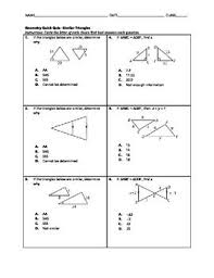 Geometry Quick Quiz Similar Triangles Similar Triangles Math Resources Problem Solving