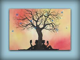 Keep the warm colors together, yellows closest to the sun, overlapping with orange and red. Amazon Com Sunset Painting Pink And Yellow With Two Lovers Reading Large Two Panel Canvas Art Handmade