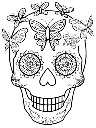Select from 35970 printable coloring pages of cartoons, animals, nature, bible and many more. Skull With Butterflies Coloring Pages For You
