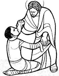 Black And White Picture Of Jesus This Simple Black And White Cartoon Illustrates The Healing The Leper By Jesus As One Sunday School Coloring Pages Bible Coloring Pages Bible Crafts Preschool