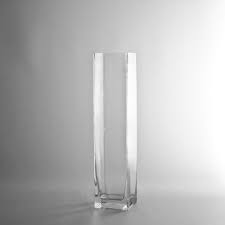 Square Glass Block Vase 14 Inches X 3 Inches Square Glass Vase Wholesale Vases Cylinder Vase