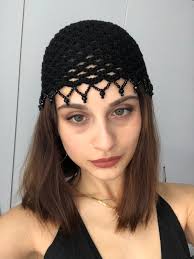 Black Beret Beaded