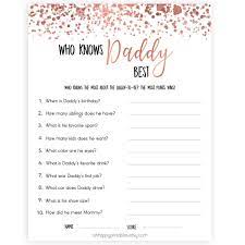 We did not find results for: Who Knows Daddy Best Game Rose Gold Printable Baby Shower Games Ohhappyprintables
