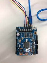 The power jumper on the motor shield works as switch to motor it will be useful while debugging.you may add a back light led it is completely optional and does not included in the kit. Schrittmotor Vma03 Motorshield Mit Arduino Uno Steuern Deutsch Arduino Forum