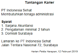 Tempat, tanggal pembuatan surat 2. Perhatikan Iklan Lowongan Pekerjaan Berikut S