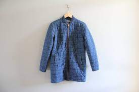 Vintage Roots Denim Jacket Quilted Jean Coat Denim Coat Etsy Denim Coat Coat Jackets