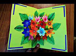 These 3d pop up greeting cards look really amazing and are easy to make. Diy Flower Bouquet Pop Up Card Paper Crafts Handmade Craft Youtube Pop Up Flower Cards Paper Crafts Diy Handmade Crafts