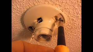 A broken bulb breaks the flow of electricity. Changing A Pull Chain Light Fixture Youtube