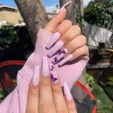 > 20 latest fashion purple acrylic nails nail colors 20 latest fashion purple acrylic nails. Pin By Harrij On N A I L S Purple Acrylic Nails Lilac Nails Long Acrylic Nails Coffin