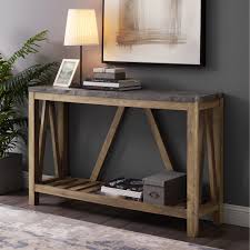 Manor Park Modern Farmhouse And Oak Console Table Dark Walnut White Oak Walmart Com In 2020 Farmhouse Console Table Farmhouse Entryway Table Entryway Tables