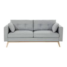 Canape 3 Places En Tissu Gris Clair Brooke Maisons Du Monde Sofas Modernos Sofa Almofadas Macias
