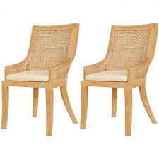 Total ratings 2, $121.00 new. Rattan Dining Table Chairs Set Of 2 Solid Wood Cushioned Kitchen Indoor Recliner 199 00end Date Eba Rattan Dining Chairs Rattan Dining Table Dining Chairs