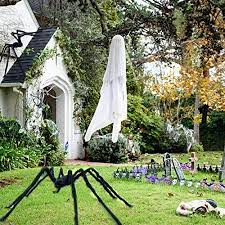 Create a stunning display with halloween decorations designed for outside use. Halloween Decorations Outdoor Decor Giant Spider 6 6ft 200cm Black Halloween Decoration Large Scary Furry Spiders Home Kitchen Outdoor Holiday Decor Fcteutonia05 De