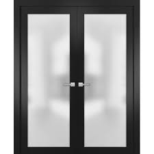 Doors & openings > glass > double. In Stock Glass Modern Solid French Double Doors Planum 2102 Black Matte Contemporary Interior Doors By United Porte Inc Houzz