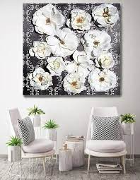 12 x 16, multiple sizes. Shabby Chic Flowers 67 Rustic Floral Painting Black White Etsy Floral Wall Art Canvases Shabby Chic Flowers Chic Flowers
