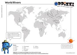Briesemeister projection world map, printable in a4 size, pdf vector format is available as well. World Rivers Mapping Teaching Resources