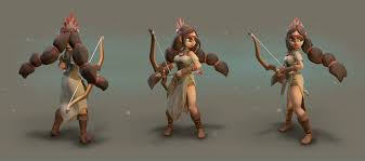 Artstation Native American Sergei Lobodanov Low Poly Games 3d Model Character Amazing Art