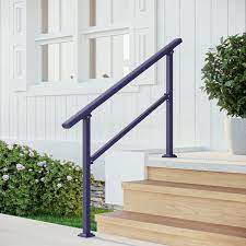 This page is about 2 step hand railing,contains standard single post hand rail 1 or 2 step railing for stairs,single post ornamental hand rail 1 or 1 to 2 step wrought iron wall mount grab hand rail step rail modern design. Cr Home Outdoor Hand Rails For Steps Black Wrought Iron Handrail 1 2 Step Reviews Wayfair