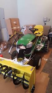 .and a john deere 47 quick hitch two stage snow blower attachment and owners manual, does not have a mowing deck, it is setup just for blowing snow. Used John Deere E180 Riding Lawn Mower With Snowblower Ronmowers