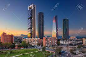 Spectacular view of the most famous tourist area of madrid. Madrid Image Of Madrid Spain Financial District With Modern Stock Photo Picture And Royalty Free Image Image 69127950