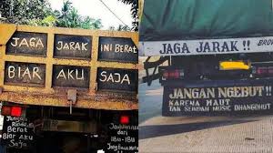 Check spelling or type a new query. 6 Tulisan Kocak Jaga Jarak Di Truk Ini Bikin Tepuk Jidat Hot Liputan6 Com