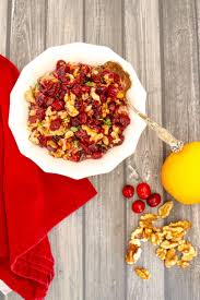 Fresh cranberry relish with orange, apple & walnuts (75 calories | 2 2 2 myww *smartpoints value per serving). Cranberry Walnut Relish Vegan Gluten Free Sharon Palmer The Plant Powered Dietitian
