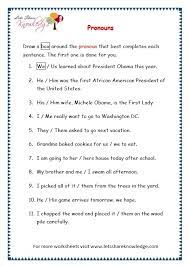 Boost your third grader's pronoun savvy with an exercise in replacing objects with their pronouns. Grade 3 Grammar Topic 9 Pronouns Worksheets Lets Share Knowledge